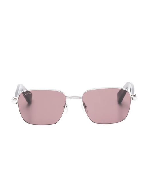 Cartier Pink Square-Frame Sunglasses