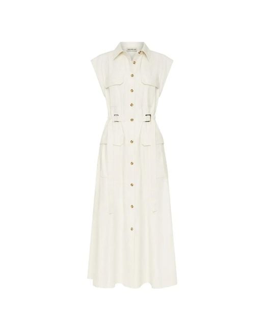 Nicholas White Buckle-Detail Shirt Midi Dress