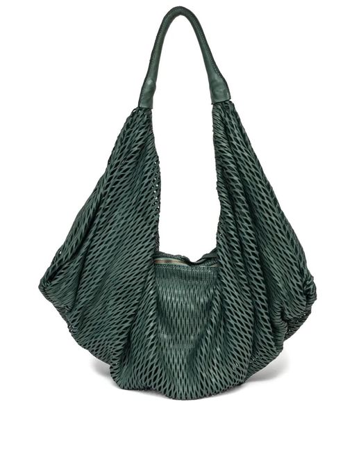 SOMMET Green Laser-Cut Zip Shoulder Bag