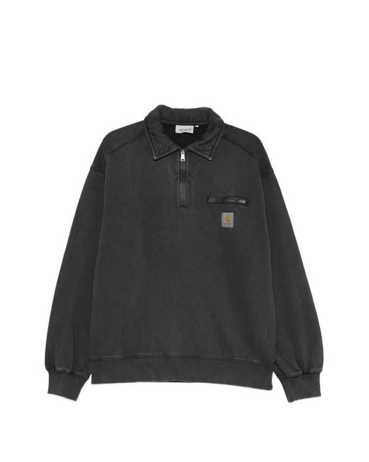 Carhartt Black Cotton Half-Zip Sweatshirt for men