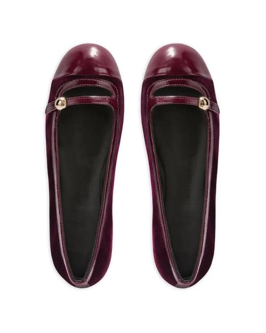 Furla Red Sfera-Logo Ballet Flats