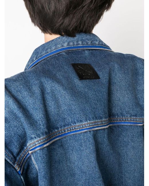 Off-White c/o Virgil Abloh Blue Zip-embellishment Denim Jacket for men