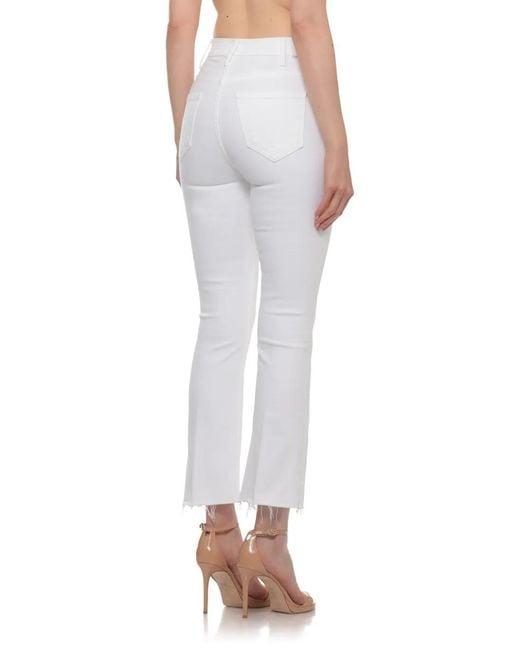 Mother White The Hustler Raw-Cut Jeans