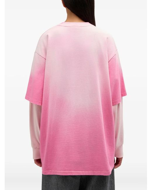 Ganni Pink Washed Jersey Long-Sleeve T-Shirt