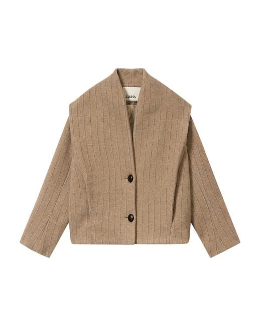 Isabel Marant Natural Dyogo Pinstripe-Pattern Jacket