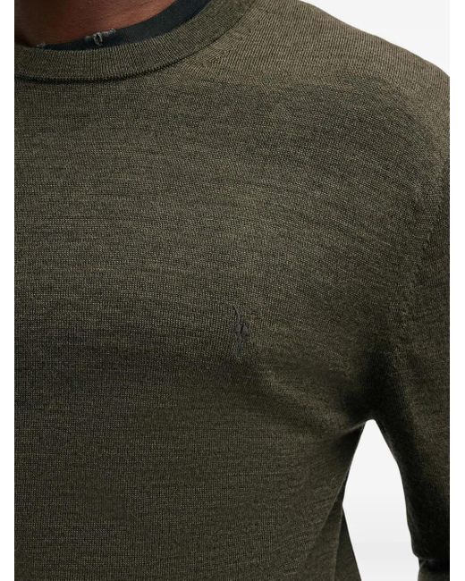 AllSaints Green Mode Crew-Neck Wool Sweater for men