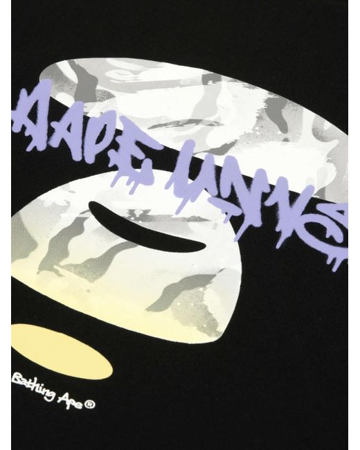 Aape By A Bathing Ape Black Aapeunvs Cotton T-Shirt for men