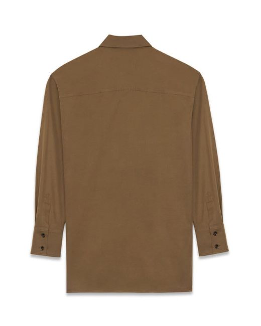 Saint Laurent Green Long Cotton Shirt