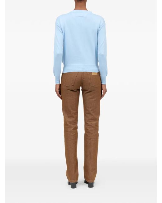 MM6 by Maison Margiela Blue V-Neck Buttoned Cardigan