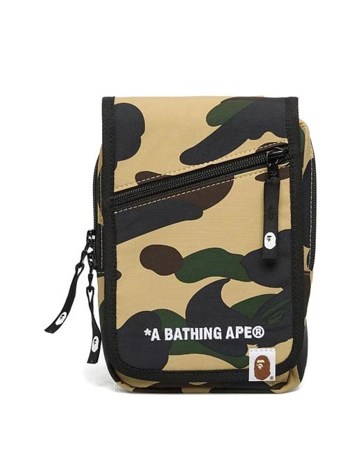 A Bathing Ape Black 1St Camo Messenger Bag