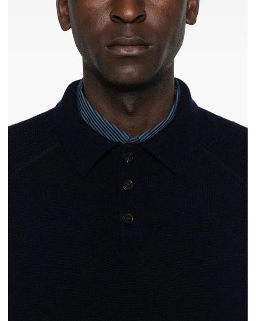 Polo A Maniche Lunghe di Eric Bompard in Black da Uomo