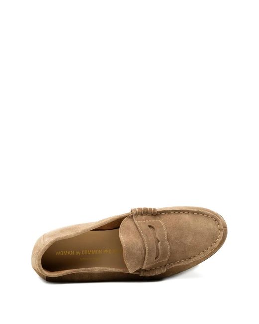 Common Projects Brown Suede Penny Loafers