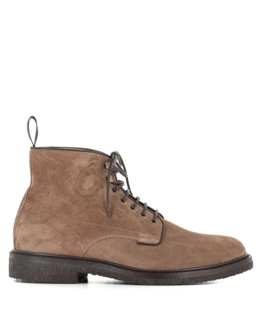 Henderson Brown Lace-Up Suede Boots for men