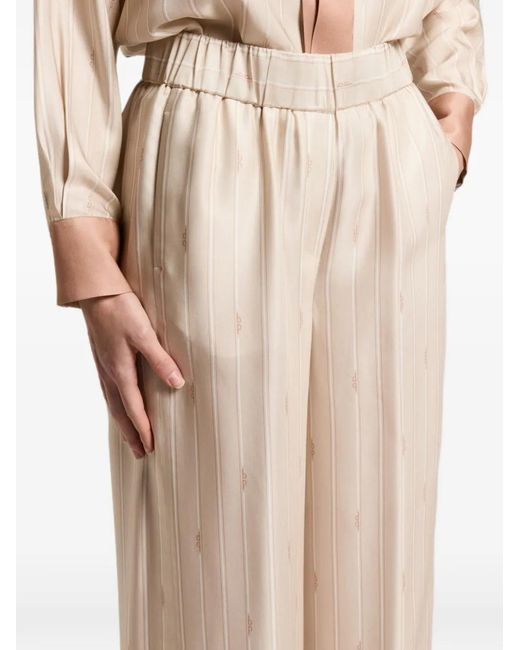 Peserico Natural Striped Palazzo Pants