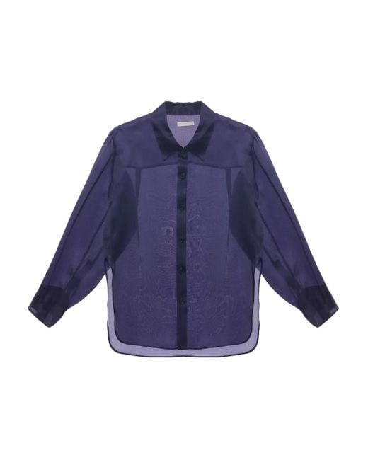 Khaite オーバーサイズ シアーシャツ Blue