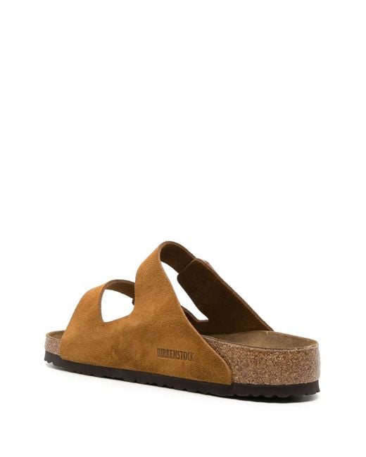 Birkenstock Brown Arizona Suede Slides for men