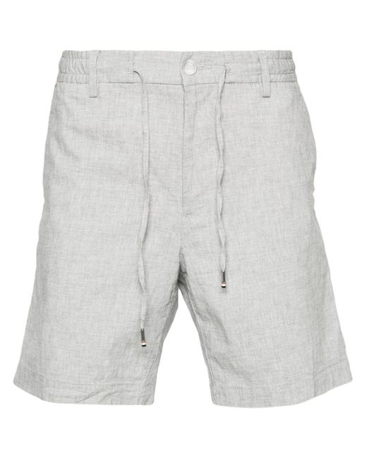 Boss Gray Mélange-effect Bermuda Shorts for men