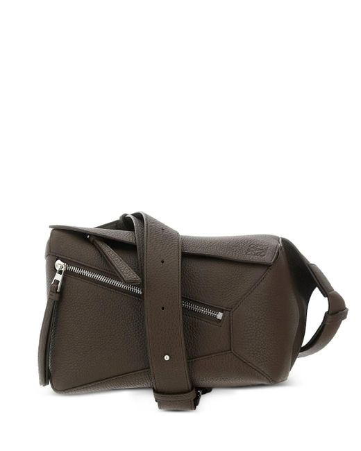 Loewe Brown Small Puzzle Leather Belt Bag for men