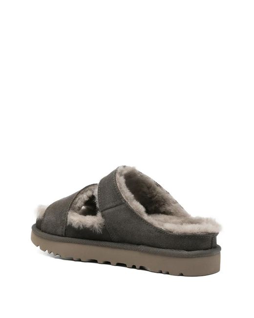 Ugg Gray Criss-Cross-Strap Sandals