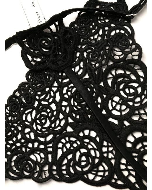 Fleur du Mal Natural Fleur Guipure V-String