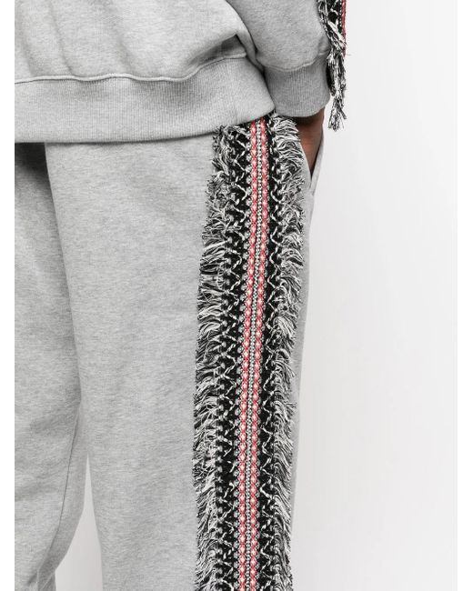 RITOS Gray Embroidered-Detail Track Pants for men