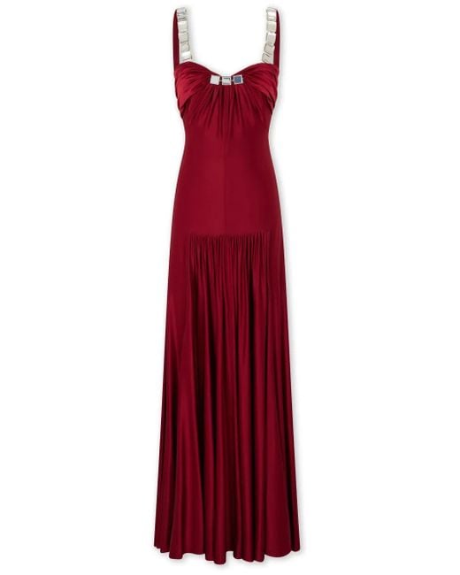 Rabanne Red Mirror-Embellished Maxi Dress