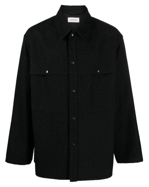 Lemaire Overhemd Van Wolmix in het Black voor heren