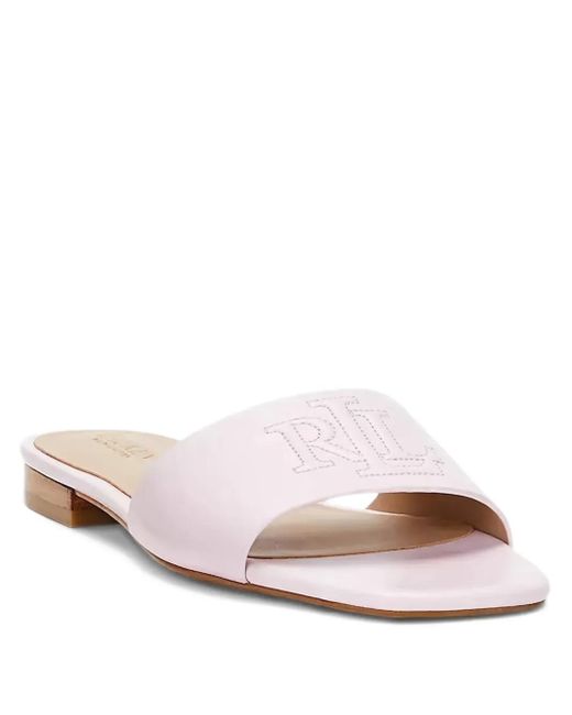 Ralph Lauren Pink Sandalen mit Logo-Stickerei