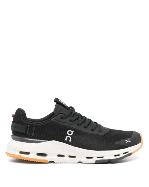 On Shoes Black Mesh Lace-Up Chunky Sneakers for men