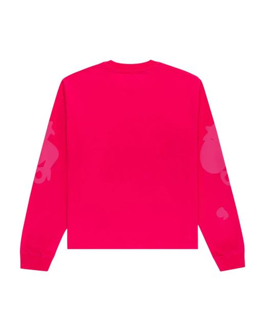 Sp5der Pink Beluga Star-Print Sweatshirt for men
