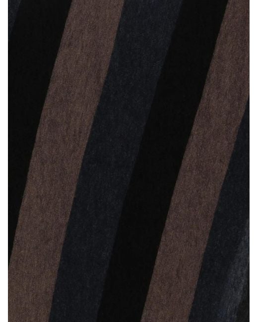 Botto Giuseppe Black Striped Triangular Scarf