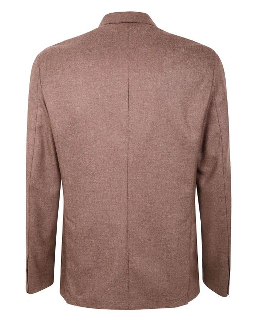 Barba Napoli Brown Patch-Pocket Wool Blazer for men