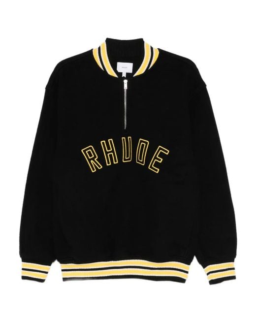 Rhude Black Zip-Up Sweatshirt for men