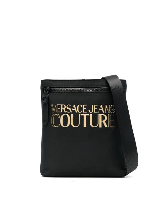 Borsa messenger con applicazione di Versace Jeans in Black da Uomo