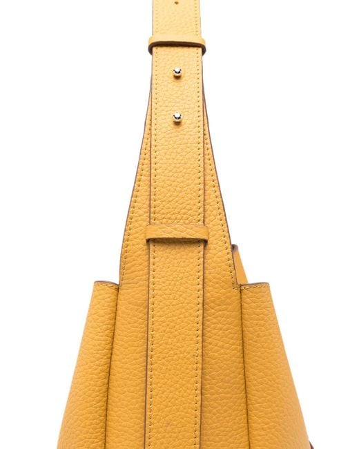 Hogan Yellow Ring-Detail Leather Tote Bag