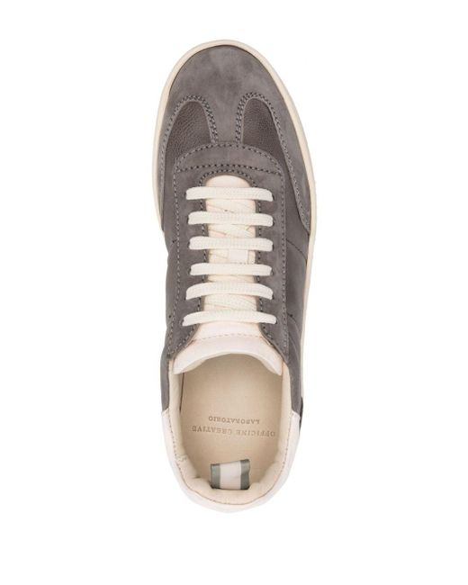 Officine Creative Brown Kombined Leather Sneakers