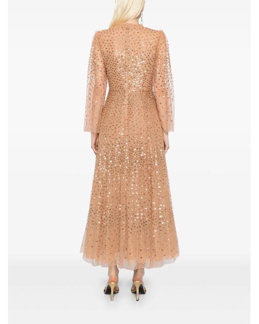 Needle & Thread Natural Kleid Mit Pailletten