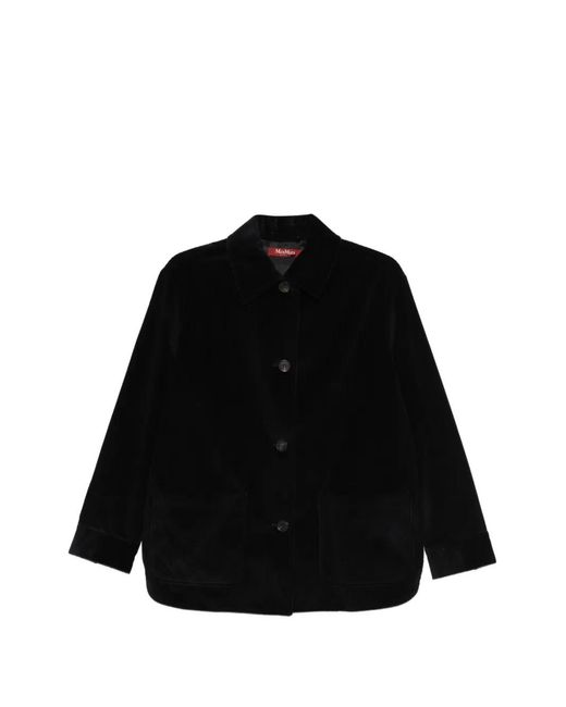 Max Mara Black Buttoned Corduroy Shirt