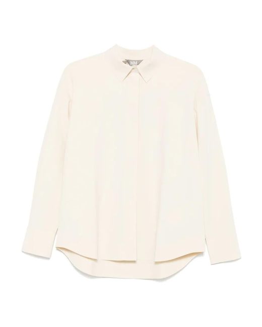 Max Mara Blouse Met Lange Mouwen En Kraag in het White