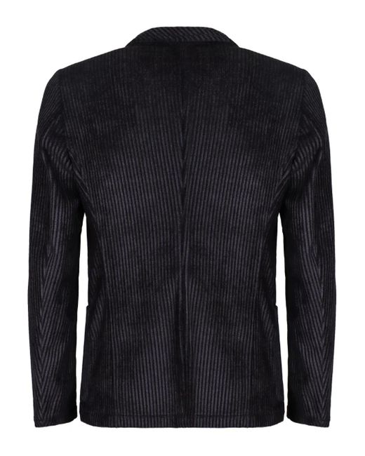 Emporio Armani Black Corduroy Three-Button Blazer for men