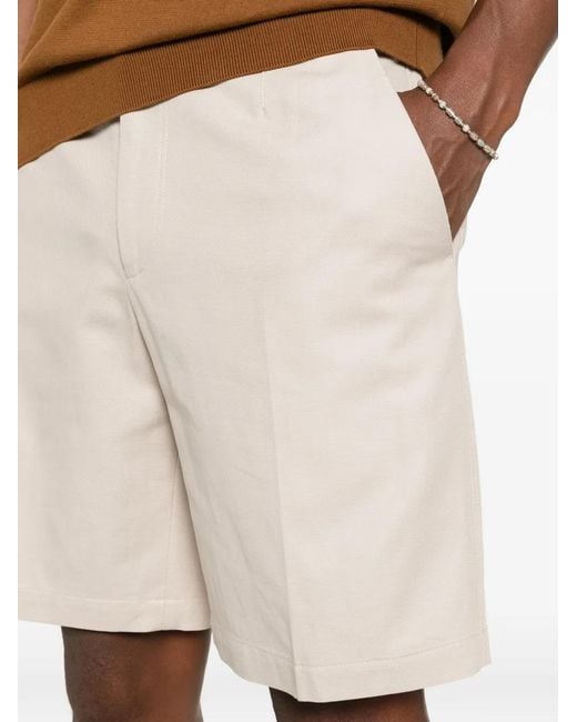 Zegna White Pressed-Crease Tailored Shorts for men