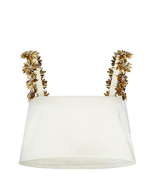 retroféte White Sinead Floral Embellished Top