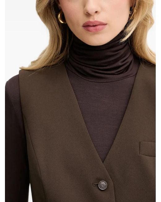 Guess Brown Button Chest-Pocket Vest
