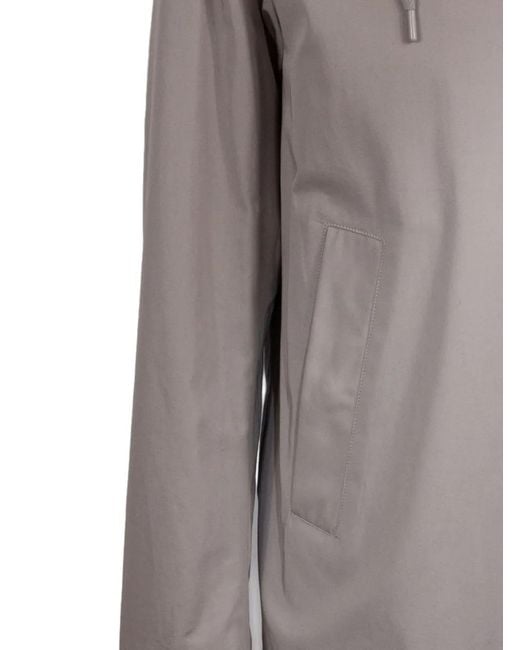 Herno Gray Drawstring Hood Cotton Jacket for men
