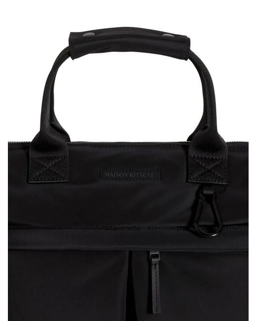 Maison Kitsuné Black Nylon Tote