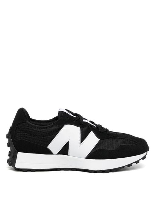 New Balance Black Lace-up Logo-patch Sneakers
