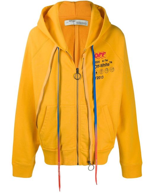 Off-White c/o Virgil Abloh Yellow Industrial Y2013 Incomplete Hoodie for men