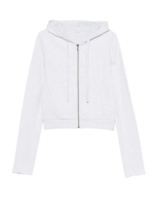 Entire studios White Hooded Zip-Fastening Sweatshirt