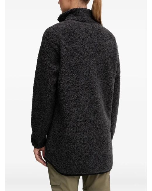Jack Wolfskin Black High Curl Zip-fastening Coat