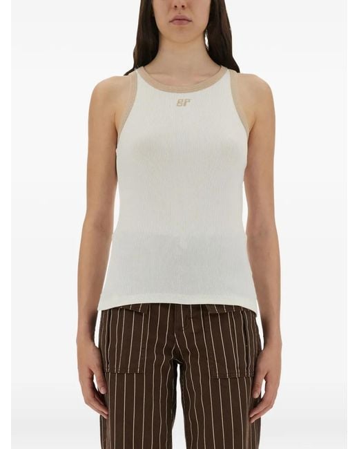 Baum und Pferdgarten White Ribbed Trim Top